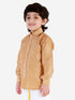 Boys' Rose Gold Silk Blend Long Sleeves Ethnic Shirt
